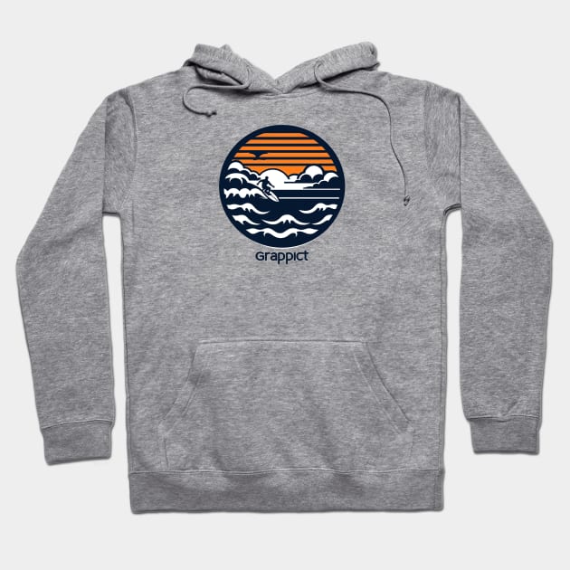 Surfer in the waves Hoodie by grappict